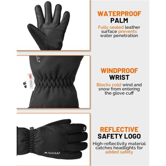 Unisex Winter Waterproof Touchscreen Gloves - Picture 4 of 7